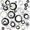 Outus 72 Pieces Wall Stickers Acrylic Circle Mirror Removable Round Dots Mirror Wall Decoration Wall Decals Murals for Home Living Room Bedroom Decor(Silver, Black)